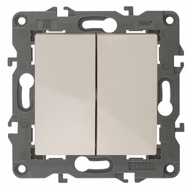 Выключатель 2 СП 10АХ механизм ЭРА Elegance слоновая кость Б0034231