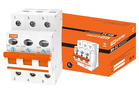 Выключатель нагрузки 3P  63А ВН-32 TDM
