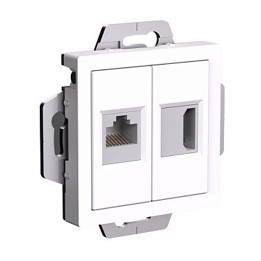 Розетка 1 СП HDMI+RJ45 кат.5e механизм SE AtlasDesign белый