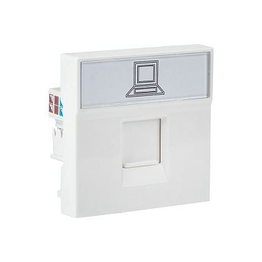 Розетка модульная компьютерная RJ-45 кат.6  2 модуля EKF C-Line белый