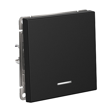 Выключатель 1 СП 10А кнопочный с подсв. сх.1 механизм SE ArtGallery карбон