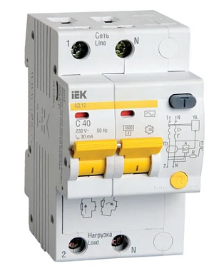Диф. автомат 2P 40А  30мА х-ка C АД-12 IEK