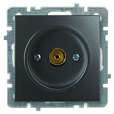 Розетка 1 СП TV оконечная механизм Nilson Touran Metallic антрацит