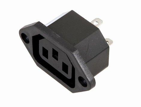 Гнездо сетевое на корпус ("мама" контакт) черный Rexant