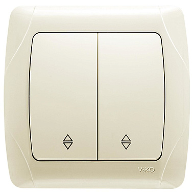Выключатель 2 СП 10А проходной Viko Carmen крем