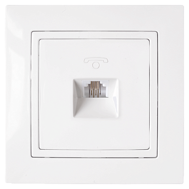 Розетка 1 СП телефонная RJ12 Bylectrica Уют белый