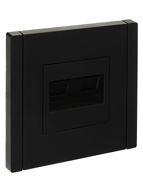 Розетка 1 СП комп. RJ45+RJ45 кат.5е IEK FP133 Forte&Piano черный