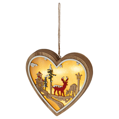 Светильник светодиодный новогодний Сердце подвесной 10 см 2*АА ЭРА Б0060479