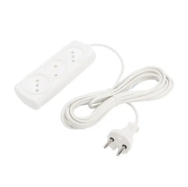 Удлинитель 3* 5 м 2х0,75 мм² белый Standard PROconnect