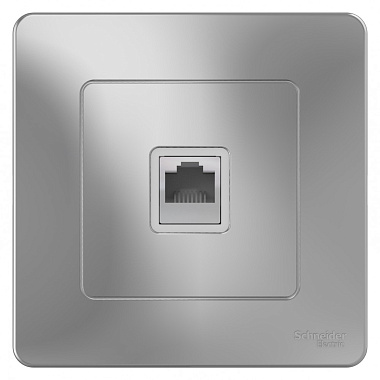 Розетка 1 СП телефонная RJ11 SE Blanca алюминий