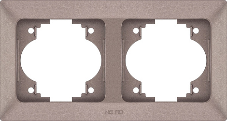 Рамка 2-местная горизонтальная Aras мокка Ne-ad