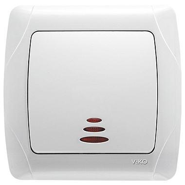 Выключатель 1 СП 10А с подсв. Viko Carmen белый