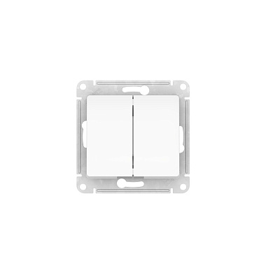 Переключатель 2 СП 10АХ сх.6/2 механизм безвинт. зажим Glossa белый