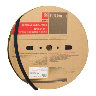Трубка ТУТ нг   6/3 черная рулон EKF PROxima
