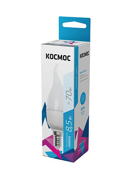 Лампа светодиодная Е14  8,5Вт 6500К 230В свеча на ветру CW Космос