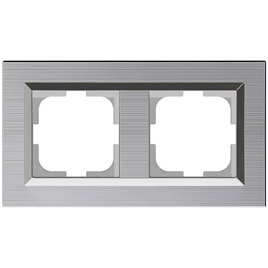 Рамка 2-постовая Ovivo Quantum серебро