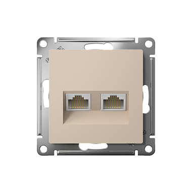 Розетка 1 СП комп. RJ45+RJ45 кат.5е механизм SE AtlasDesign песочный