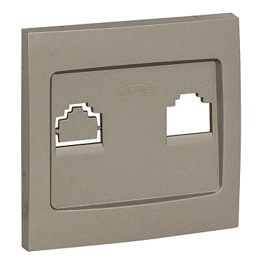 Лицевая панель розетки 1-местной Phone EKF Валенсия кашемир