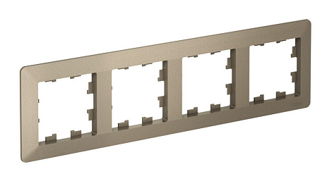 Рамка 4-постовая SE AtlasDesign Air шампань/дымчатый черный