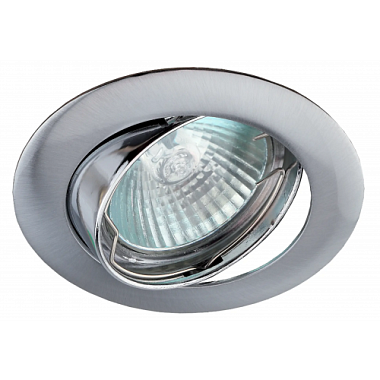 Светильник точечный MR16 12V/220V 50W литой поворотный сатин никель ЭРА Б0049566