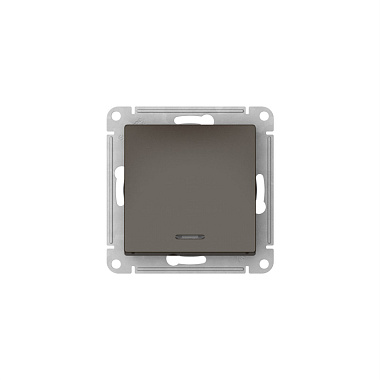 Переключатель 1 СП 10АХ с подсв. сх.6а механизм безвинт. зажим SE AtlasDesign мокко