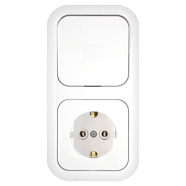 Блок комб. СП (1кл + 1роз с з/к) Bylectrica Гармония белый