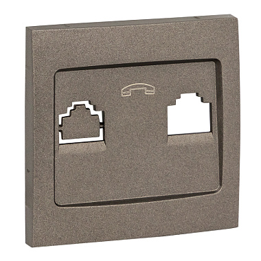 Лицевая панель розетки 1-местной Phone EKF Валенсия графит