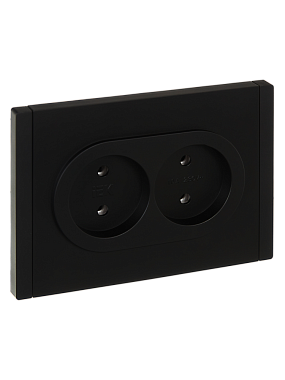 Розетка 2 СП 10А безвинт. зажим IEK FP126 Forte&Piano черный