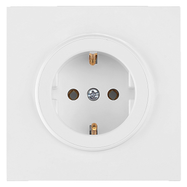 Розетка с заземлением 1 СП 16А квадратная Bylectrica Прованс белый