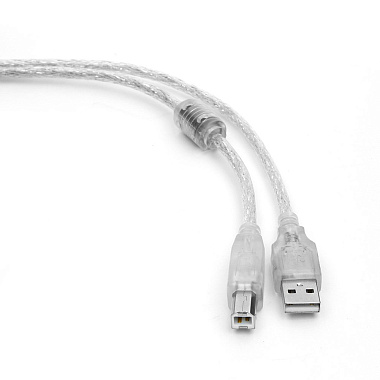 Кабель USB 2.0 Pro Cablexpert AM/BM, 0,75м, экран, феррит. кольцо, прозр. пакет