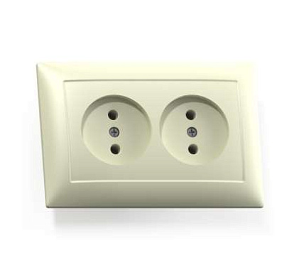 Розетка 2 СП 16А Кунцево-Электро Селена слоновая кость