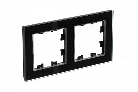 Рамка 2-постовая орг. стекло SE AtlasDesign Nature черный