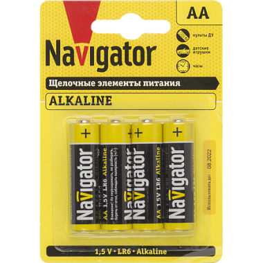 Элемент питания (AA) щелочной LR6 Alkaline 1,5V 4BL Navigator 61 463