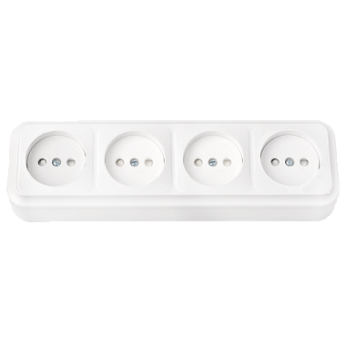 Розетка 4 ОП 16А с з/шт Bylectrica Пралеска белый