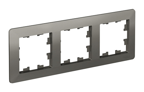 Рамка 3-постовая SE AtlasDesign Air сталь/дымчатый черный