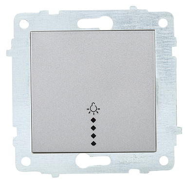 Выключатель 1 СП 10А кнопочный с подсв. механизм Ovivo серебро