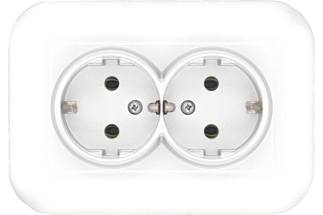 Розетка с заземлением 2 СП 16А Ovivo Loft белый