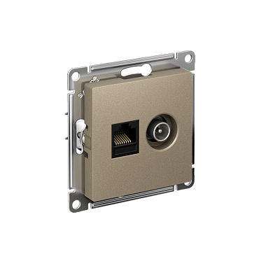 Розетка 1 СП TV+комп.RJ45 кат.5е механизм SE AtlasDesign шампань