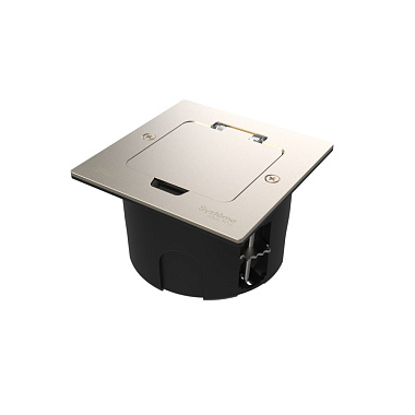 Люк на 2 модуля IP44 с монтажной коробкой в фальшпол System Electric MultiDesk никель