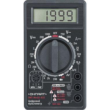 Мультиметр цифровой M832 Онлайт 82 972