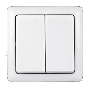 Выключатель 2 ОП  6A (изол.пл.) SE Хит белый