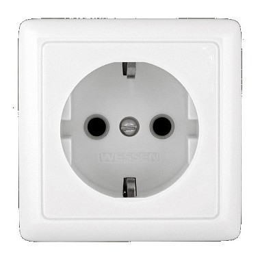 Розетка с заземлением 1 ОП 16А SE Хит белый