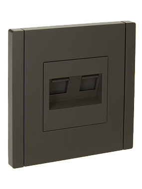 Розетка 1 СП комп. RJ45 кат.5e + телеф.RJ11 IEK FP335 Forte&Piano серый