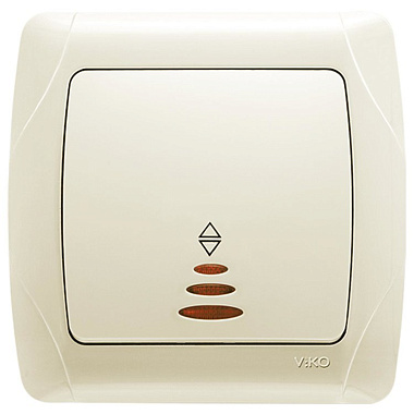 Выключатель 1 СП 10А проходной с подсв. Viko Carmen крем