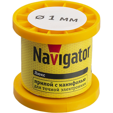 Припой с канифолью ПОС-61, катушка, 1 мм, 100 гр Navigator 93 082