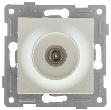 Розетка 1 СП TV оконечная механизм Gusi Electric Ugra жемчуг