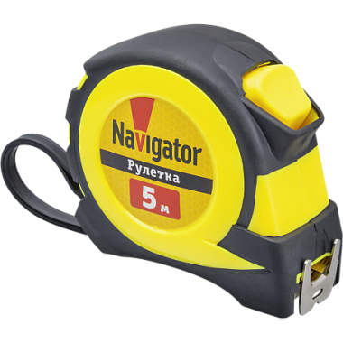 Рулетка 5м с автостопом и и ударопрочным корпусом (5м х 19мм) Navigator 80 260