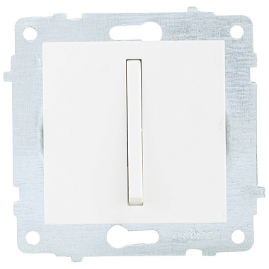 Выключатель 1 СП 10А узкая клавиша механизм Ovivo белый