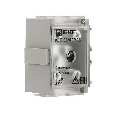 Блок распределительный 125/50А РБП 35 (1х35-4х6 мм2) проходной EKF