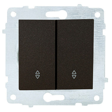 Выключатель 2 СП 10А проходной механизм Ovivo черный металлик